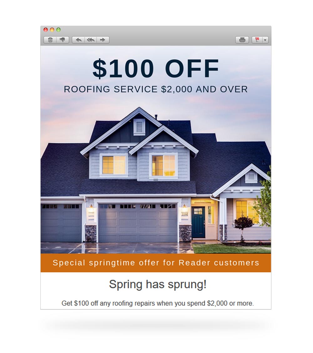 Reader Roofing Email Newsletter