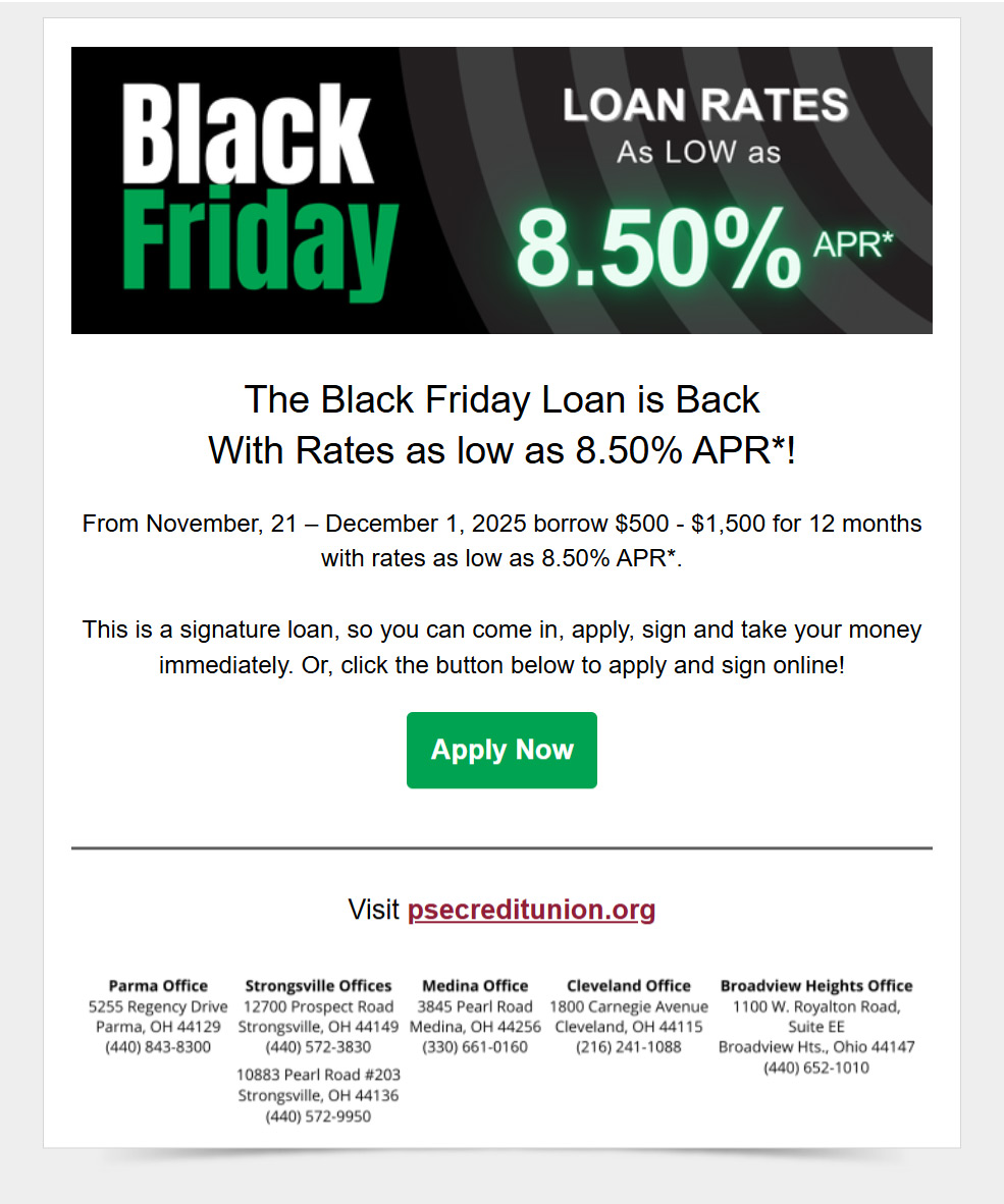 PSE Credit Union Email Campaign