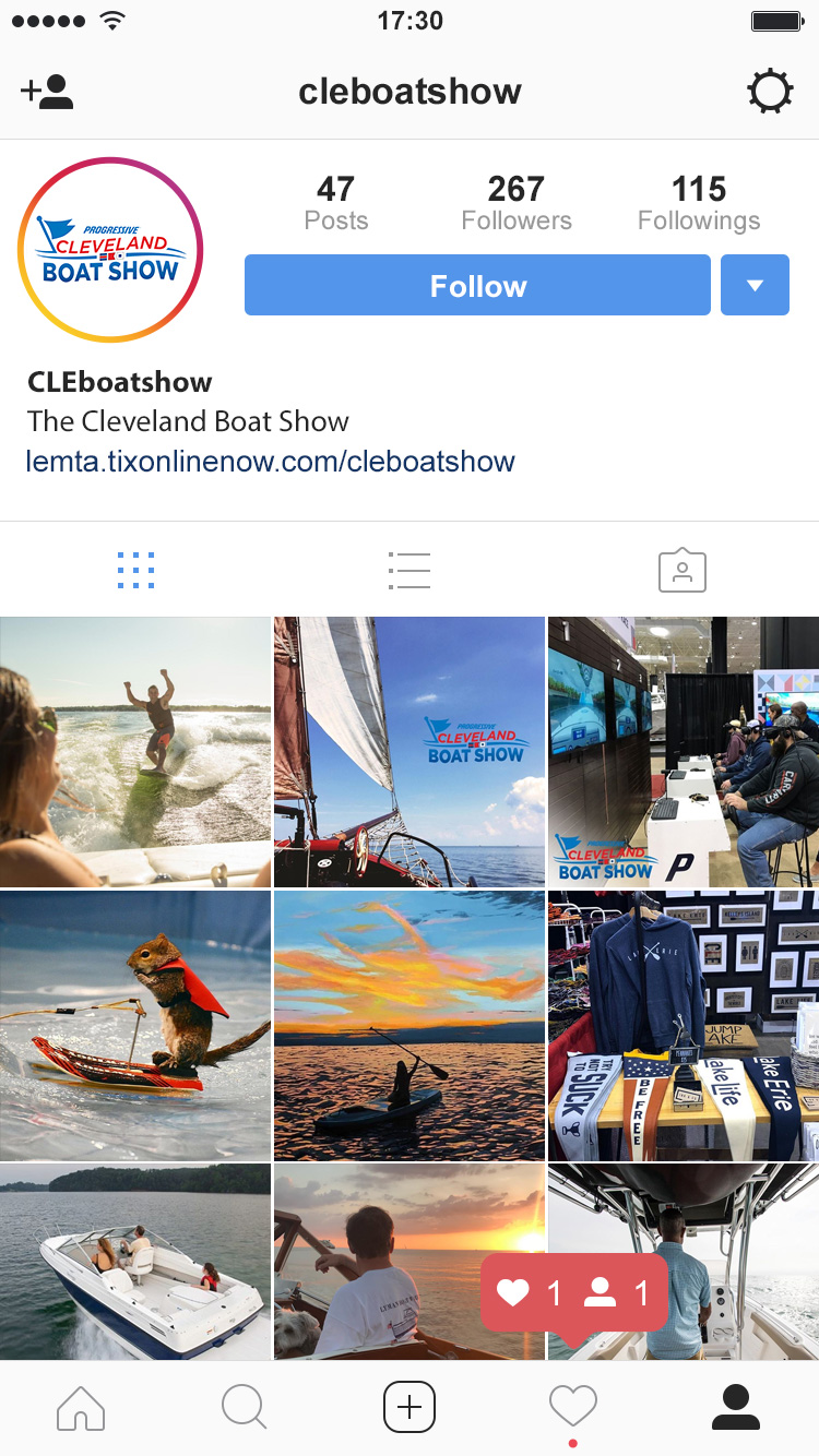 Cleveland Boat Show Instagram Profile