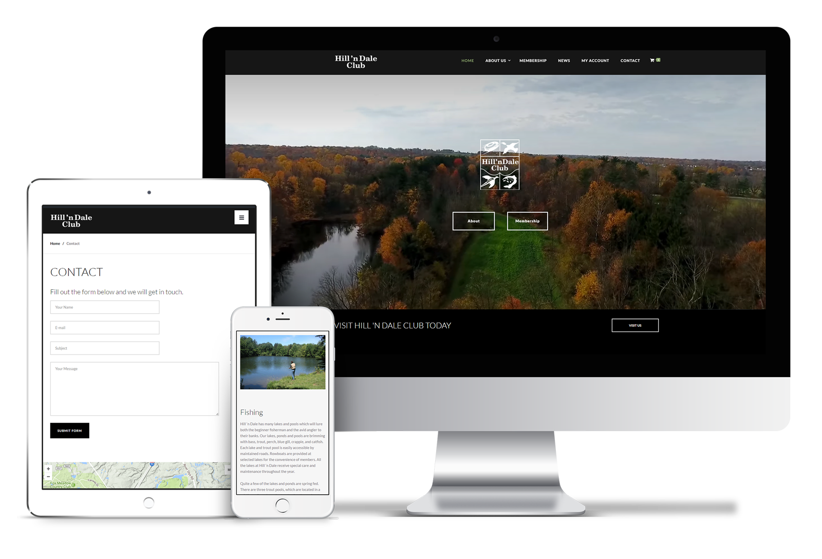 Hill N Dale Website Mockup